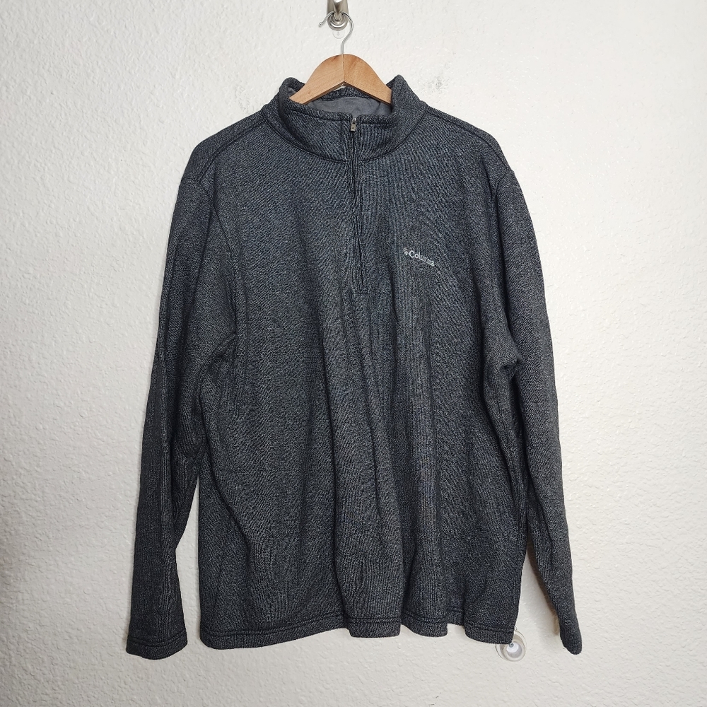Columbia Great Hart Mountain III Half Zip in Black Heather Men's Size XXL